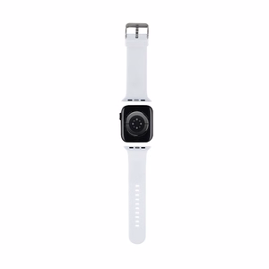 Karl Lagerfeld 3D Rubber Karl ja Choupette Heads rihm valge Apple Watch 42/44/45/49mm jaoks