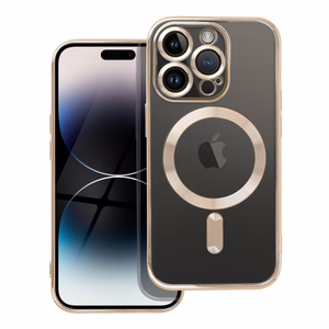Case for iPhone 14 PRO Electro Mag Cover compatible with MagSafe gold