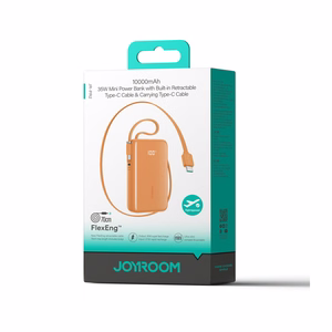 Joyroom JR-PR2L 35W 10000mAh Powerbank Sisseehitatud USB-C Kaablitega - Oranž