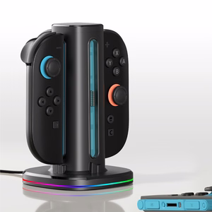 AmazingThing Thunder Pro PlayDock laadija Nintendo Switch 2 kontrolleritele - must