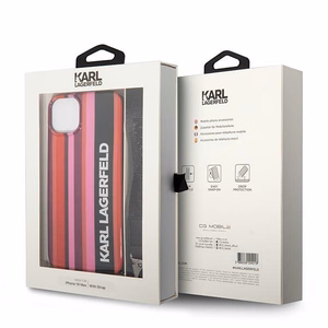 Karl Lagerfeld KLHCP14SSTSTP iPhone 14 6.1 "hardcase roosa / roosa Color Stripes Strap
