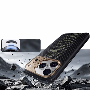 Must Benks Magnetic Armor Pro Knight kevlari ja metallraamiga ümbris (C.K.FL.AP.GD.B072) mudelitele iPhone 18 Pro / iPhone 17 Pro Camera Controli nupuga