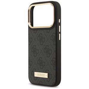 Guess 4G Logo Plate MagSafe Чехол для iPhone 17 Pro - чёрный