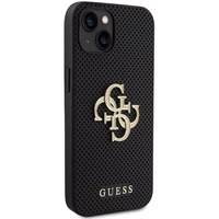 Guess Leather Perforated 4G Glitter Logo ümbris jaoks iPhone 15 - must