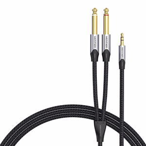 Audio kaabel mini jack 3.5mm to 2x jack 6.35mm male Vention BARHL 10m