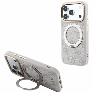 Guess Ring Stand 360 4G Classic Logo MagSafe ümbris mudelitele iPhone 17 Pro Max / 18 Pro Max, roosa