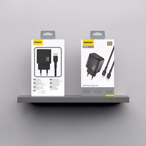 Dudao A27CEU PD 25W GaN USB-C seinalaadija USB-C kaabliga - must