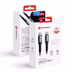 Cable USB C to USB C Forcell F-Energy QC4.0 PD 5A 240W Cafule 1,2 m C263 black