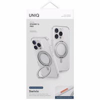 Uniq Swivix 360 Rotating Kickstand Ümbris jaoks iPhone 16 Pro - Läbipaistev