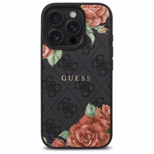 Guess GUHMP16XP4ROPEMCK iPhone 16 Pro Max 6.9" чёрный/чёрный жёсткий чехол 4G Flowers Print MagSafe