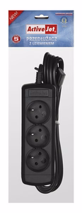 Activejet 3GNU – 3 pesaga pikendusjuhe, 1.5 m kaabel, must (3GNU_-_1,5M_-_C)