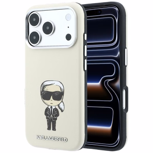 Karl Lagerfeld Smooth Ikonik Sketch MagSafe ümbris mudelile iPhone 18 Pro / 17 Pro – beež
