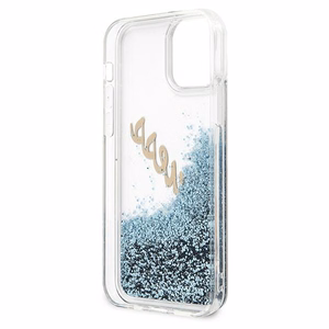 Guess GUHCP12LGLVSBL iPhone 12 Pro Max 6.7" sinine/sinine kõvakott Glitter Vintage Script