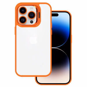 Tel Protect Kickstand Ümbris + camera glass (lens) jaoks Iphone 15 oranž