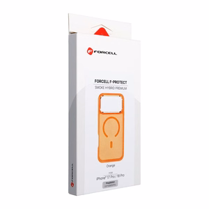 Kaitseümbris seadmele iPhone 18 Pro / 17 Pro: Forcell F-Protect Smoke Hybrid Premium, MagSafe'iga ühilduv, värv: oranž