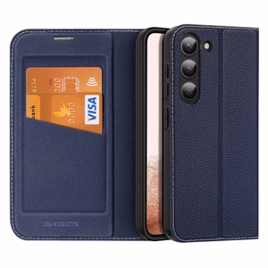 Dux Ducis Skin X2 чехол Samsung Galaxy S23+ флип-чехол кошелёк подставка синий