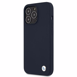 Силиконовый фирменный чехол BMW для iPhone 13 Pro Max 6,7" - темно-синий