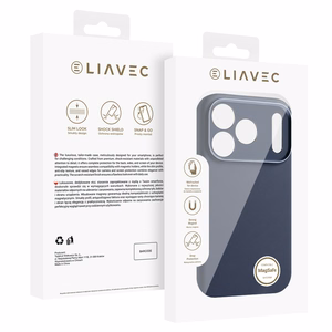 Liavec Silk Shield чехол с металлической рамкой камеры для Iphone 17 Pro Max темно-синий