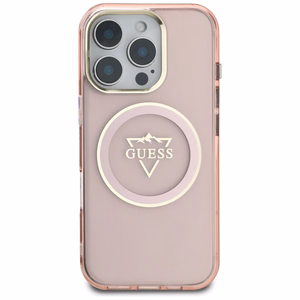 Guess IML Metal Mountain Logo MagSafe iPhone 16 Pro Max Ümbris - roosa