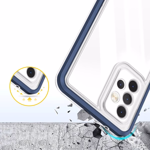 Läbipaistev 3in1 ümbris Samsung Galaxy A73 raamkate geel sinine