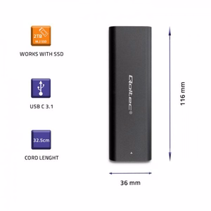 Qoltec 50311 SSD ketta korpus must M.2