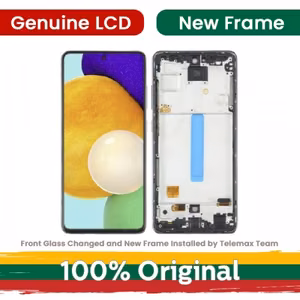 LCD ekraan ühilduv Samsung A525 A52 (A526 A52 5G) raamiga / Awesome sinine / (Uuendatud: Telemax)