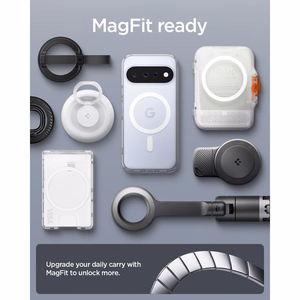 Spigen Ultra Hybrid Mag MagSafe ümbris Google Pixel 11-le, läbipaistev / valge