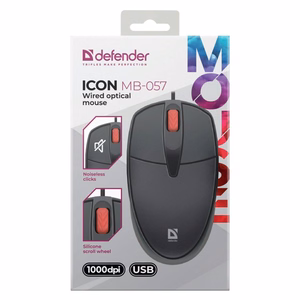 Defender Icon MB-057 optiline hiir 1000 DPI must vaikne klikk