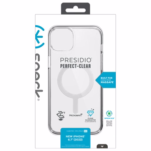 Speck Presidio Perfect-Clear + MagSafe ümbris seadmele iPhone 15 Plus / 14 Plus, läbipaistev