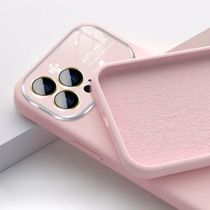 Soft Silicone Lens Ümbris jaoks Iphone 14 Pro Max light roosa