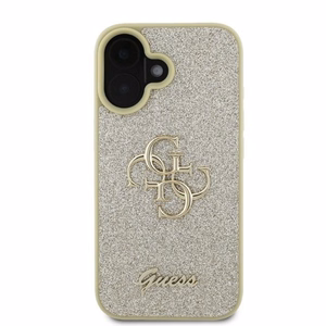 GUESS ümbris jaoks IPHONE 16 GUHCP16SHG4SGD (Fixed Glitter Big 4G) kuldne