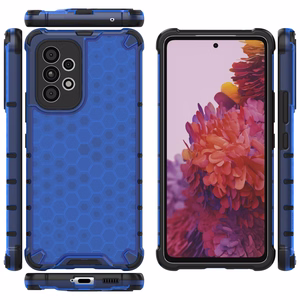Samsung Galaxy A73 sinisele Samsung Galaxy A73-le mõeldud geelraamiga soomustatud kaane