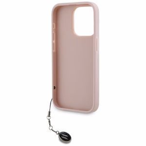 Karl Lagerfeld Saffiano Rhinestones & Charm ümbris jaoks iPhone 15 Pro - roosa