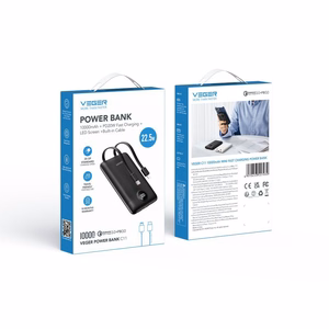 Powerbank Veger C11 (W1170) PD QC3.0 2A 22,5W 10 000 mAh with built-in cables USB C / Lightning must
