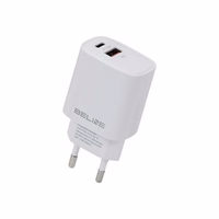 Beline Võrgulaadija 1x USB-C + 1x USB 20W valge (ainult pea) PD 3.0 + QC 3.0 BLN2CW20