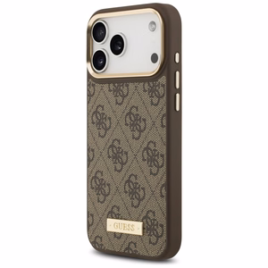 Guess 4G Logo Plate MagSafe Ümbris jaoks iPhone 17 Pro Max - Brown