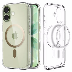 Spigen Ultra Hybrid Mag Чехол совместимый с MagSafe для iPhone 17 прозрачный золотой