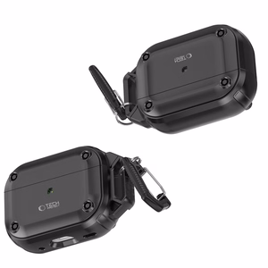 Tech-Protect Rough Hook Ümbris with Carabiner jaoks Apple AirPods Pro 1 / 2 - must