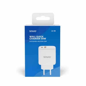 SAVIO LA-06 USB Type A & Type C Quick Charge Power Delivery 3.0 laadija