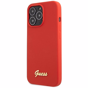 Guess GUHCP13XLSLMGRE iPhone 13 Pro Max 6.7" красный/бордовый хардкейс Silicone Vintage Gold Logo