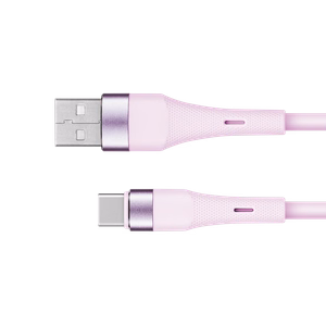 Kruger&Matz Basic USB–USB-C silikoonkaabel, 1 m, roosa
