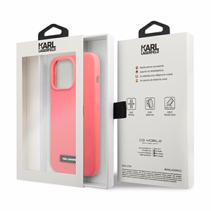 Karl Lagerfeldi silikoonist plaadikott iPhone 13 Pro / iPhone 13 jaoks - fuksiatoon