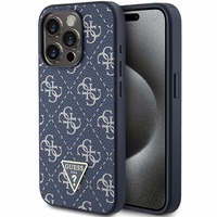 Guess 4G Triangle Metal Logo ümbris jaoks iPhone 15 Pro - sinine