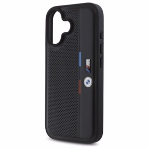 BMW M Perforated Tricolor Detail Line iPhone 16 Ümbris - must