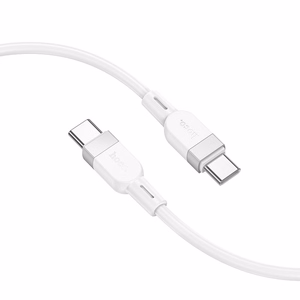 Kaabel USB C USB C Hoco 3A 60W silikoonist 1 m X109 valge