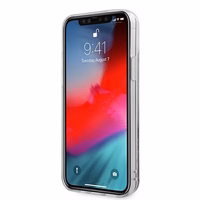 Guess GUHCP12LGLVSSI iPhone 12 Pro Max 6.7" hõbedane/hõbedane kõvakaaneline Glitter Vintage Script