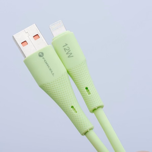 Kaabel USB A to Lightning Forcell F-Energy 2,4A 12W Silikoon 1 m C343 roheline