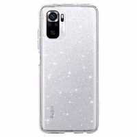Crystal Glitter Ümbris jaoks Xiaomi Redmi Note 10/Note 10S/Poco M5S Hõbedane