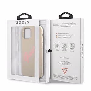 Guess GUHCP12MLSVSGP iPhone 12/12 Pro 6.1" серо-розовый/серо-розовый жёсткий чехол Silicone Vintage