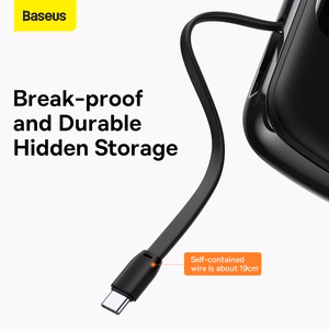 Baseus Power Bank 20000mAh Qpow Pro - USB + Type C - PD 22,5W with Type C cable (PPQD060301) black